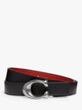 Coach 25 Sculpt Reversible Leather Belt, Black/Red