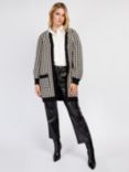 Somerset by Alice Temperley Dogtooth Longline Cardigan, Black/White