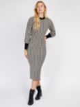 Somerset by Alice Temperley Houndstooth Midi Knit Dress, Mono