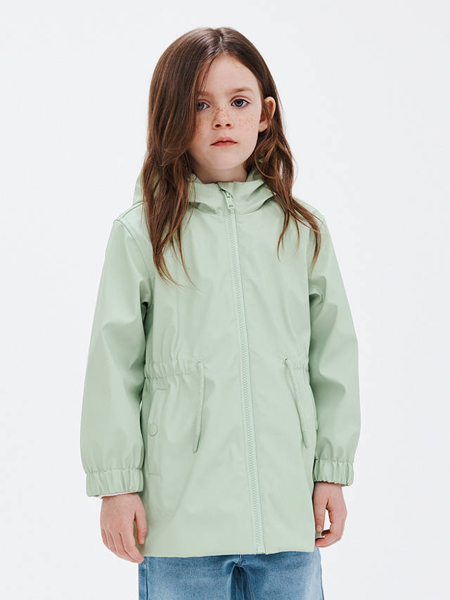 John Lewis Kids' Elderberry Shower Resistant Raincoat, Sea Foam
