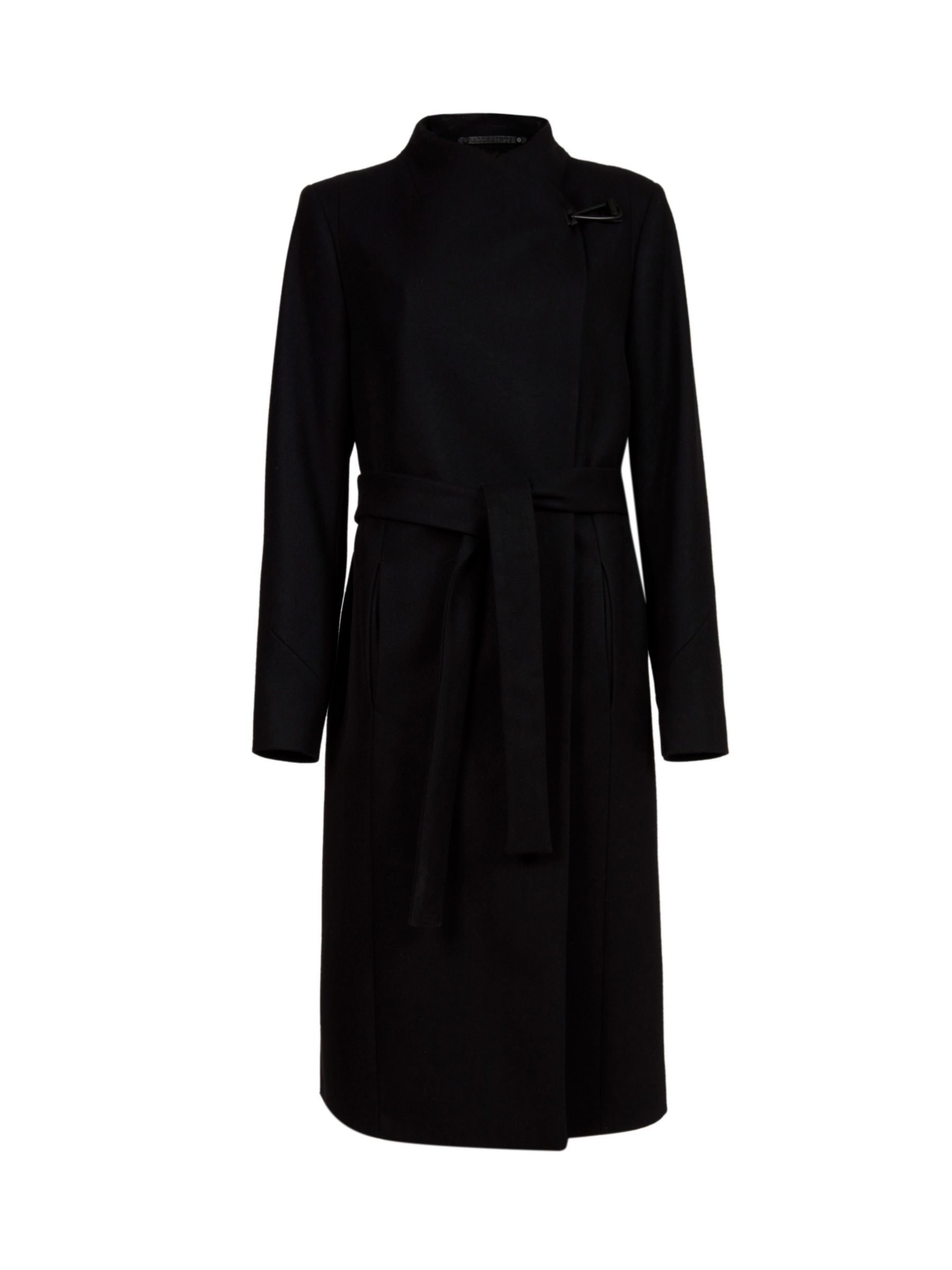 AllSaints Riley Cashmere Blend Coat, Black at John Lewis & Partners