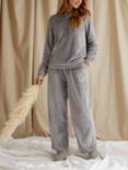 Pretty You London Cosy Chevron Lounge Suit, Shale Grey