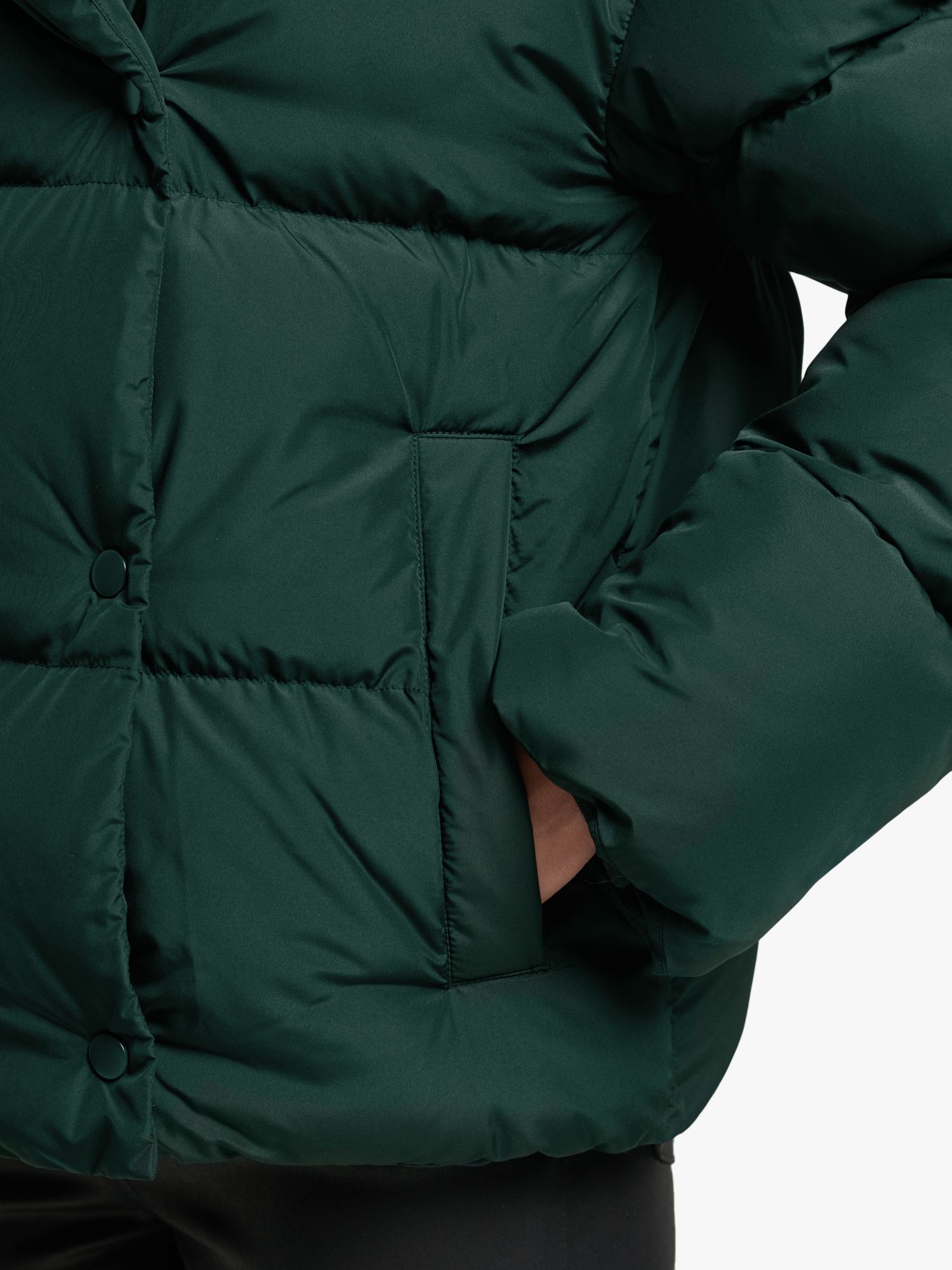 Superdry Short Down Puffer Coat, Forest Green at John Lewis & Partners