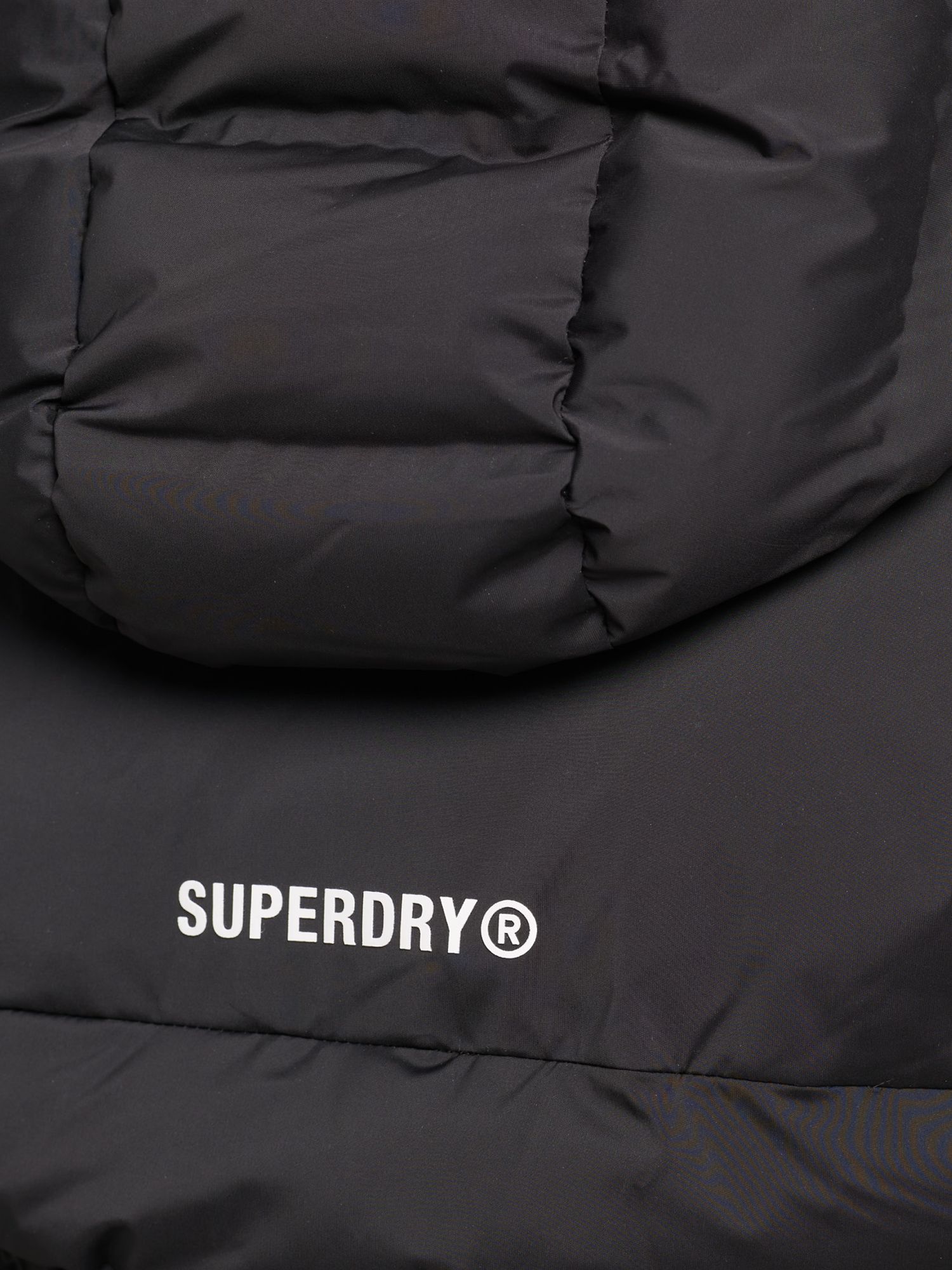 Superdry Heat Sealed Padded Jacket, Black at John Lewis & Partners