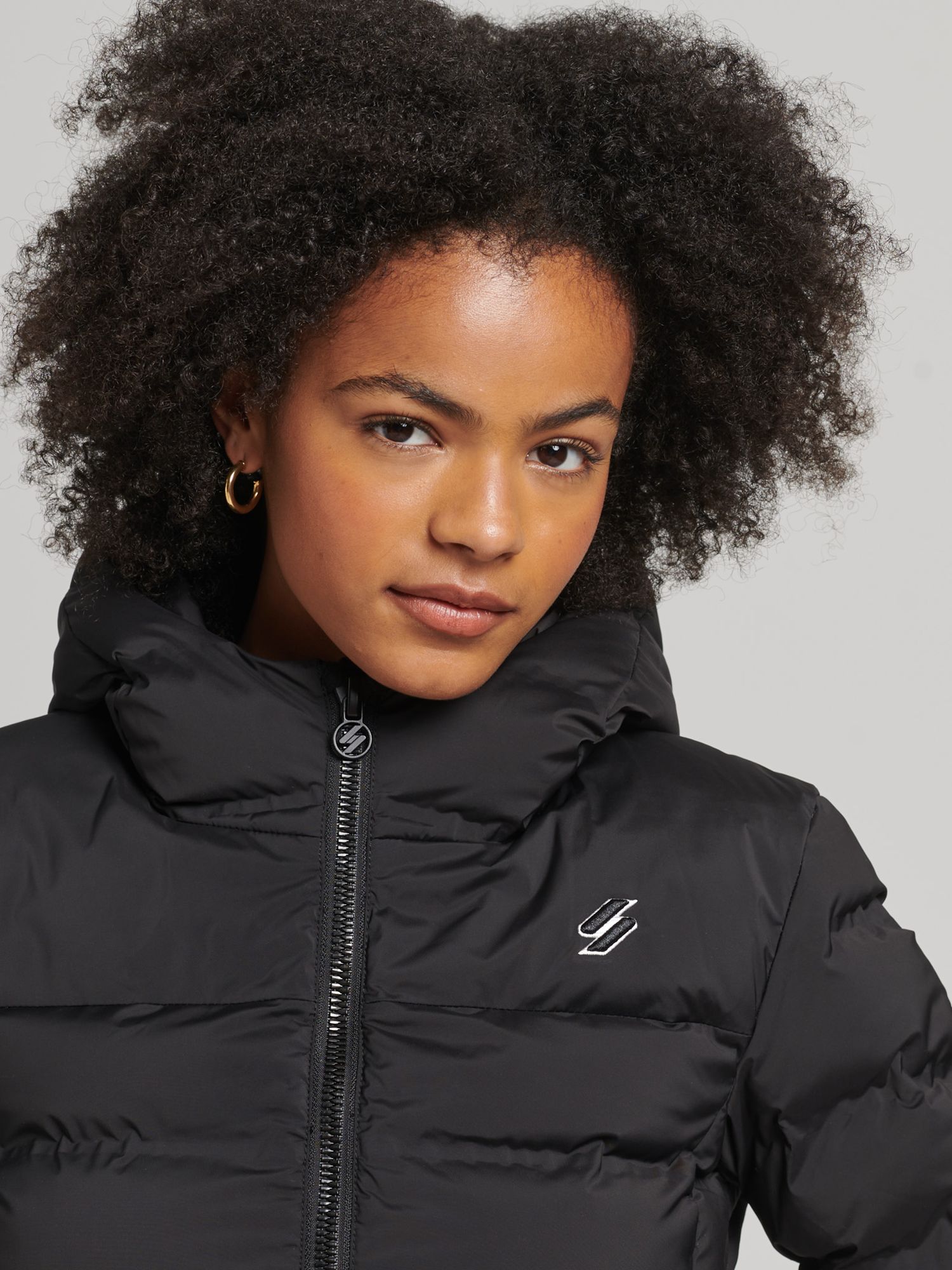 Superdry Heat Sealed Padded Jacket, Black at John Lewis & Partners