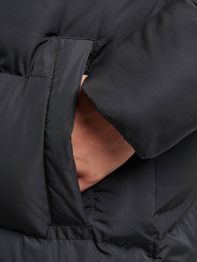 Superdry Hooded Longline Puffer Coat, Black