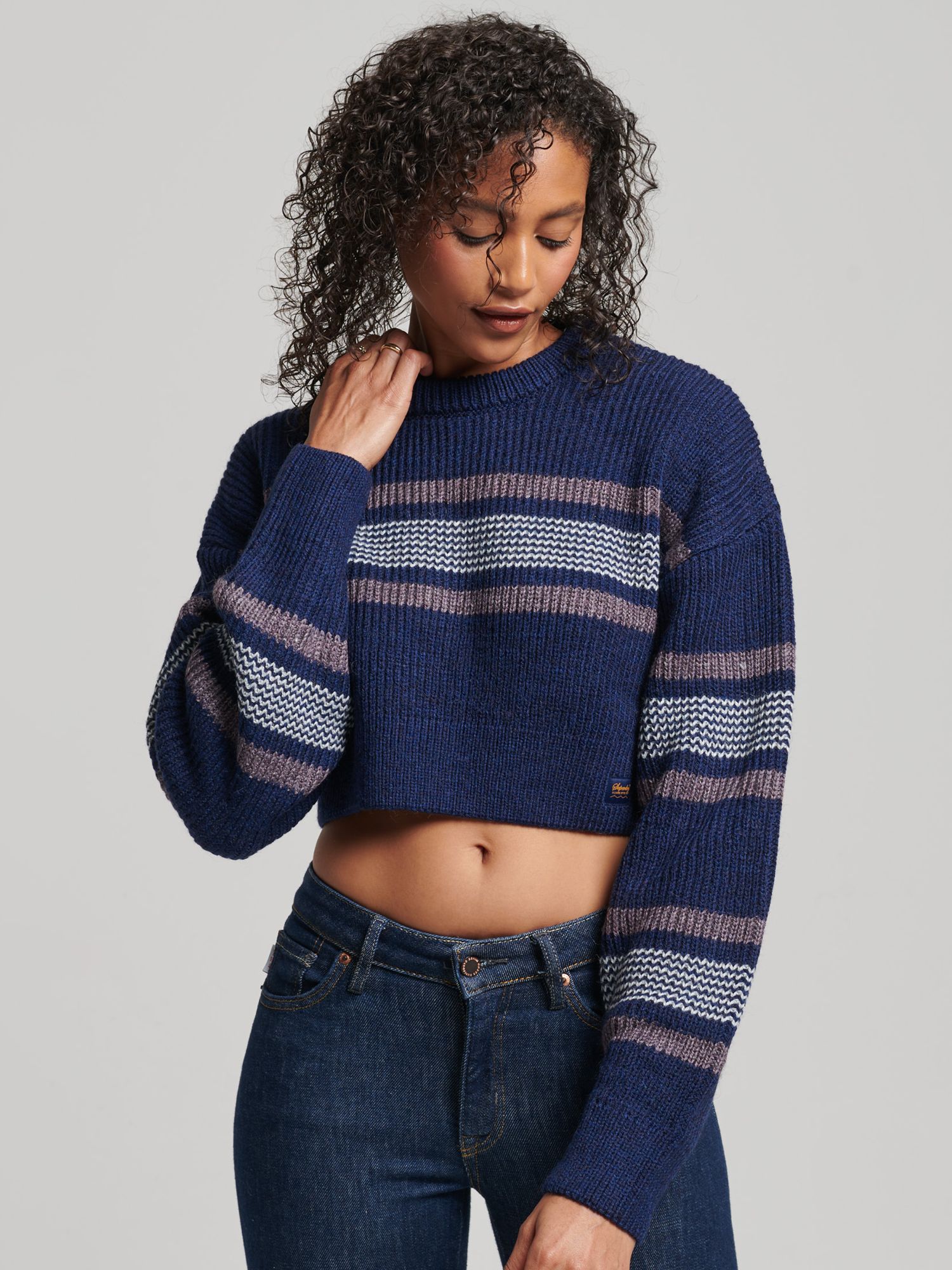 Buy Superdry Cropped Classic Crew Jumper Online at johnlewis.com