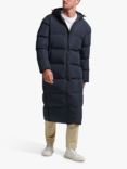 Superdry Extra Long Hooded Puffer Coat, Eclipse Navy