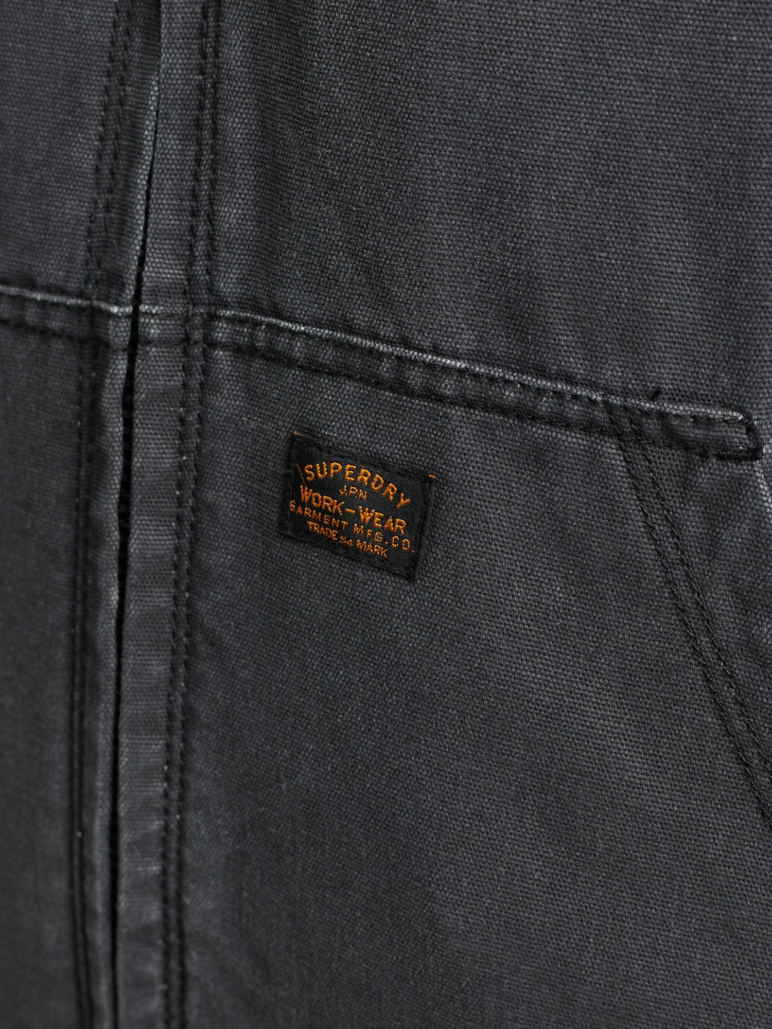 Superdry Workwear Hoodie Jacket, Bison Black at John Lewis & Partners