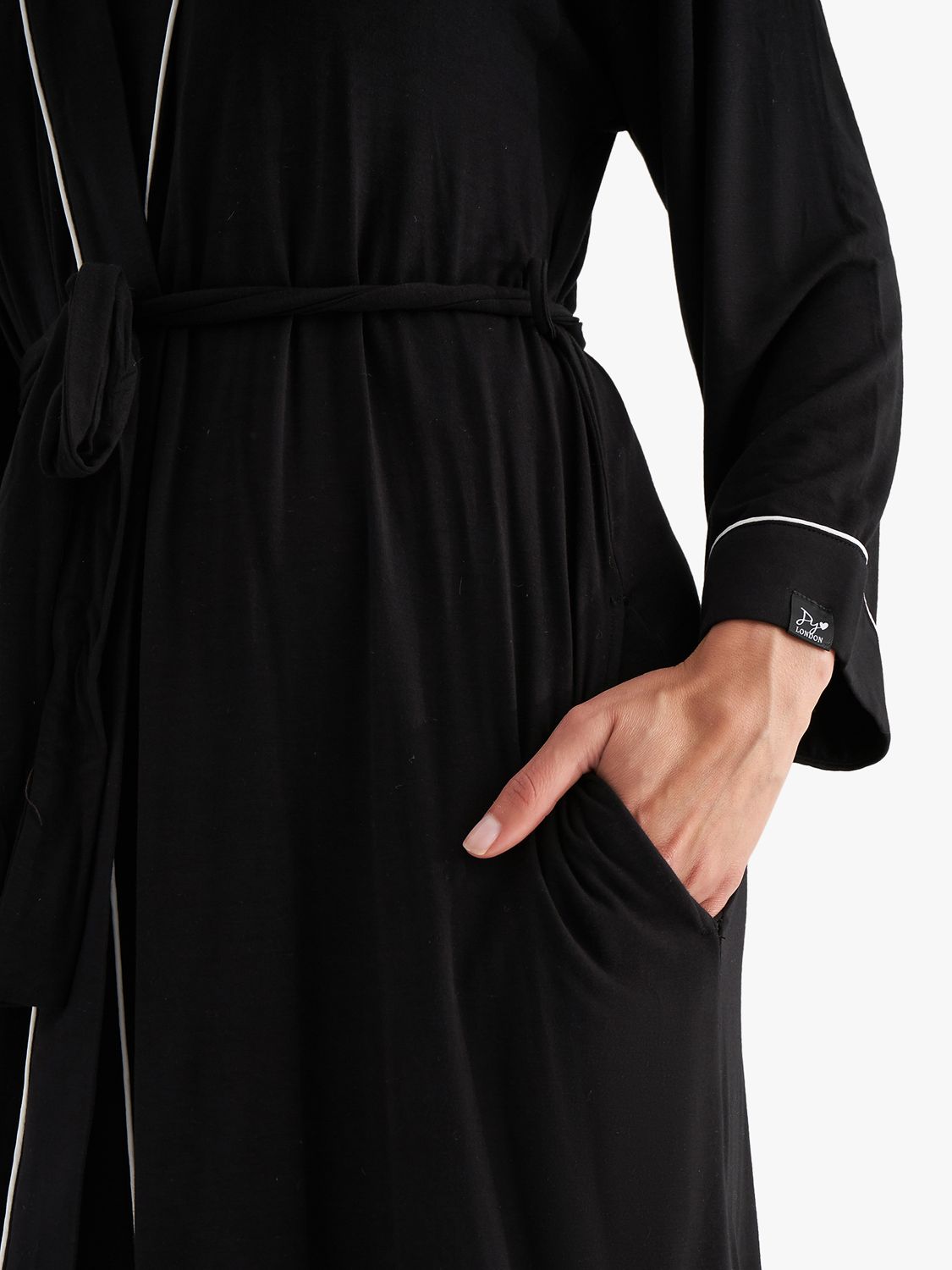 Buy Pretty You London Piping Trim Kimono Sleeve Bamboo Dressing Gown Online at johnlewis.com