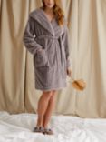 Pretty You London Stripe Textured Cloud Robe, Mink