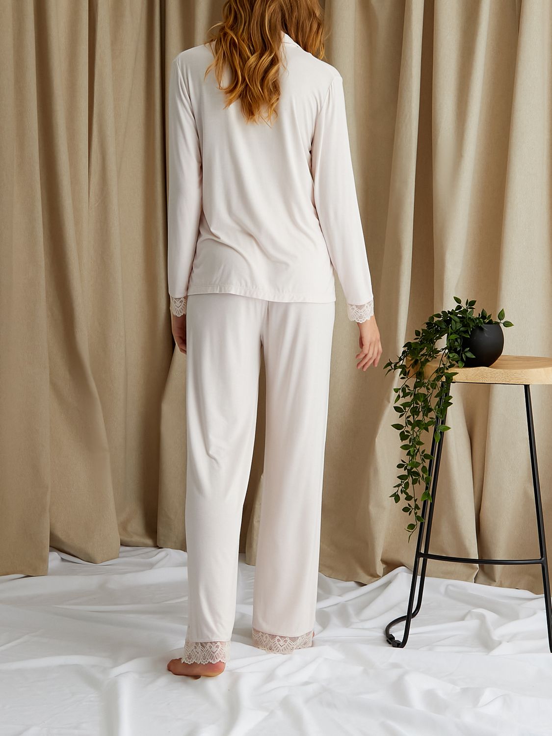 Buy Pretty You London Plain Lace Bamboo Shirt Pyjama Set Online at johnlewis.com