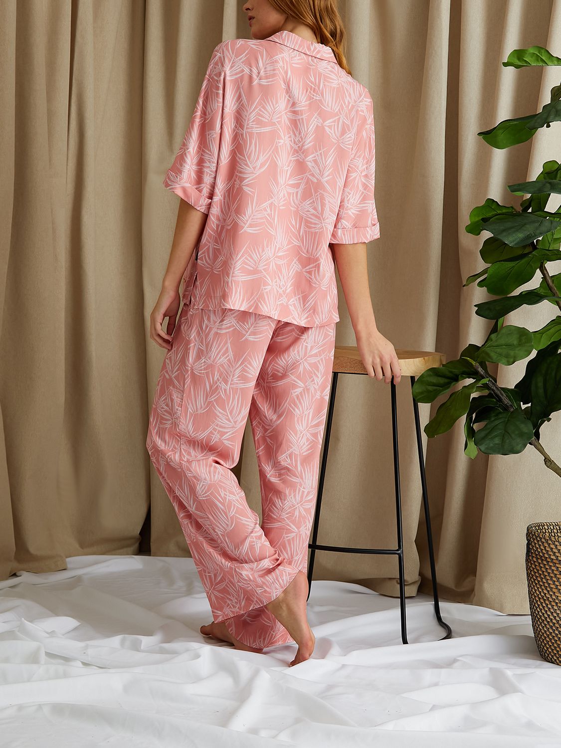Palm Leaf Sleep Shirts Monogram Pajamas for Women Sleep Shirts