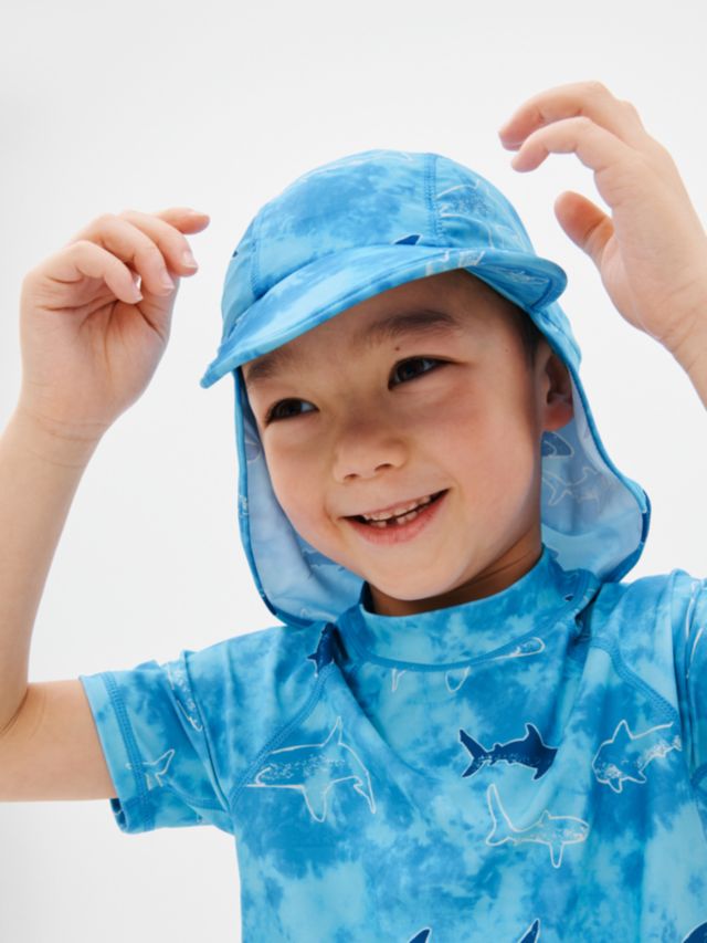 John Lewis Kids' Tie Dye Shark Keppi Hat, Blue, 4-6 years