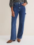 Phase Eight Scout Cargo Wide Leg Jeans, Blue