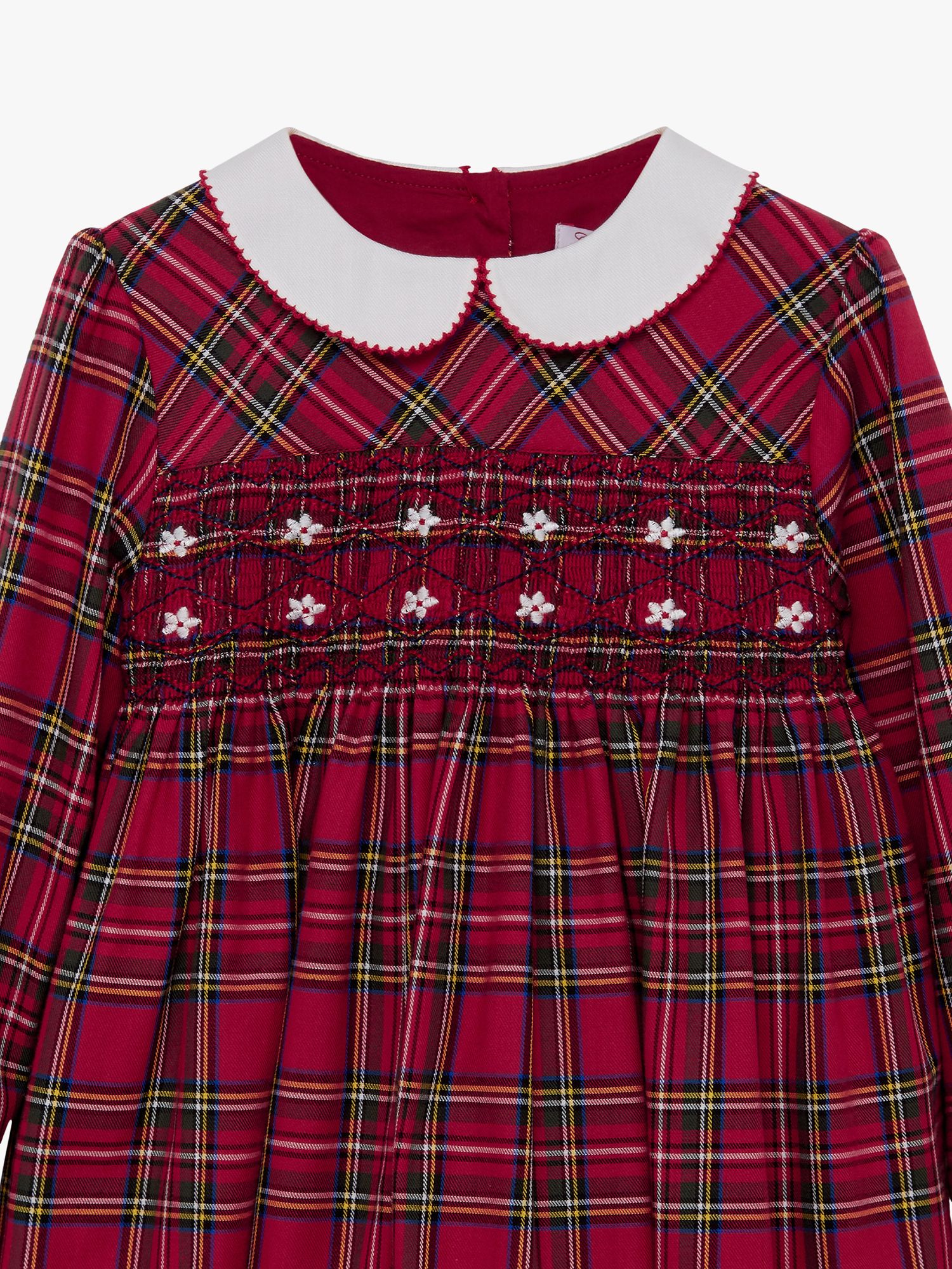 Buy Trotters Kids' Charlotte Tartan Smocked Dress, Red Online at johnlewis.com