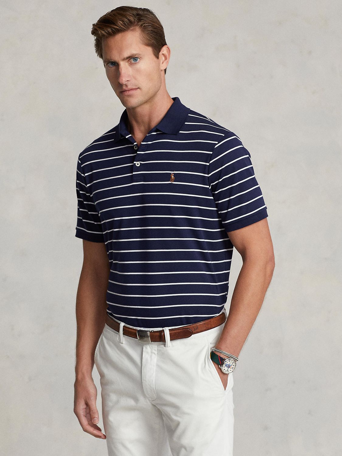 Polo Ralph Lauren Custom Fit Stripe Polo Shirt, C002 at John Lewis &  Partners
