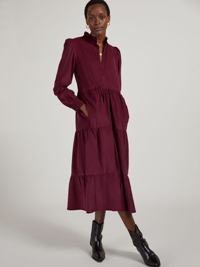 Burgundy shop cotton dress