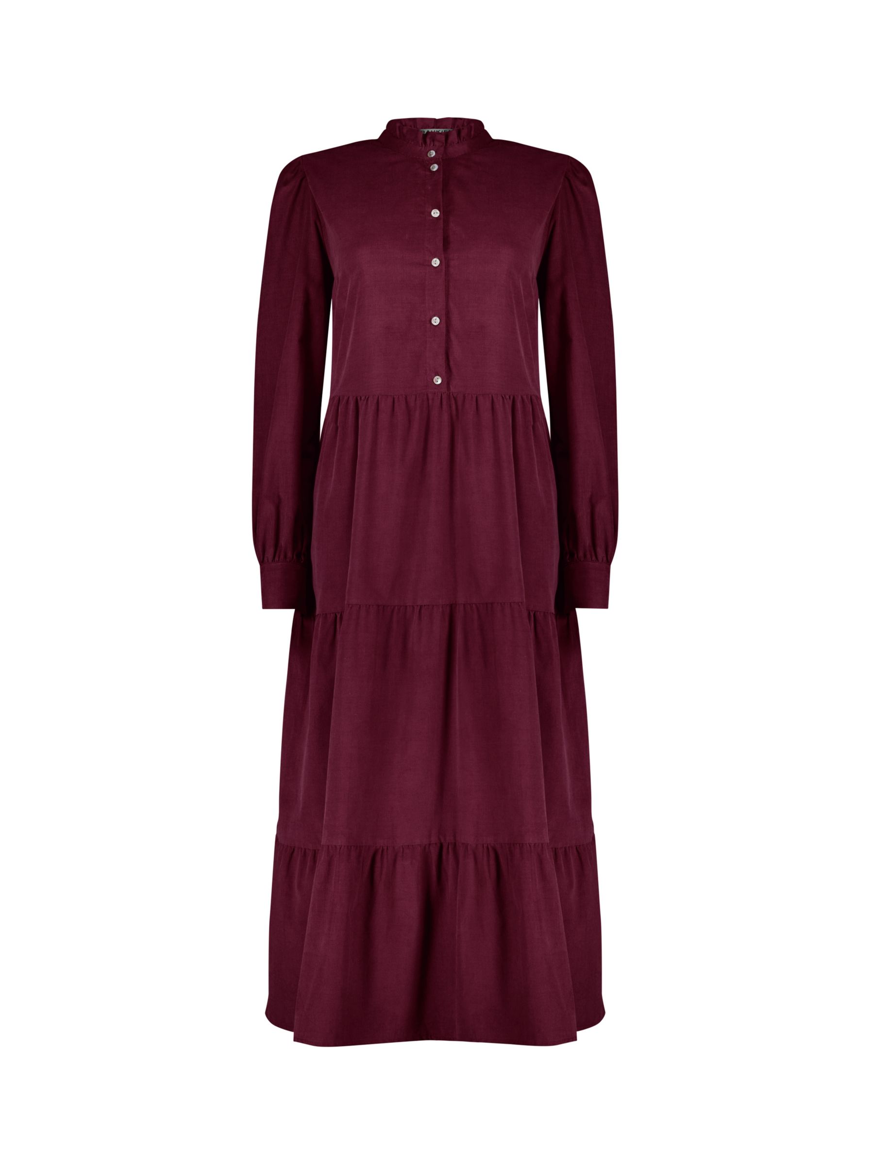 Baukjen Cadie Organic Cotton Corduroy Shirt Dress, Burgundy at John ...