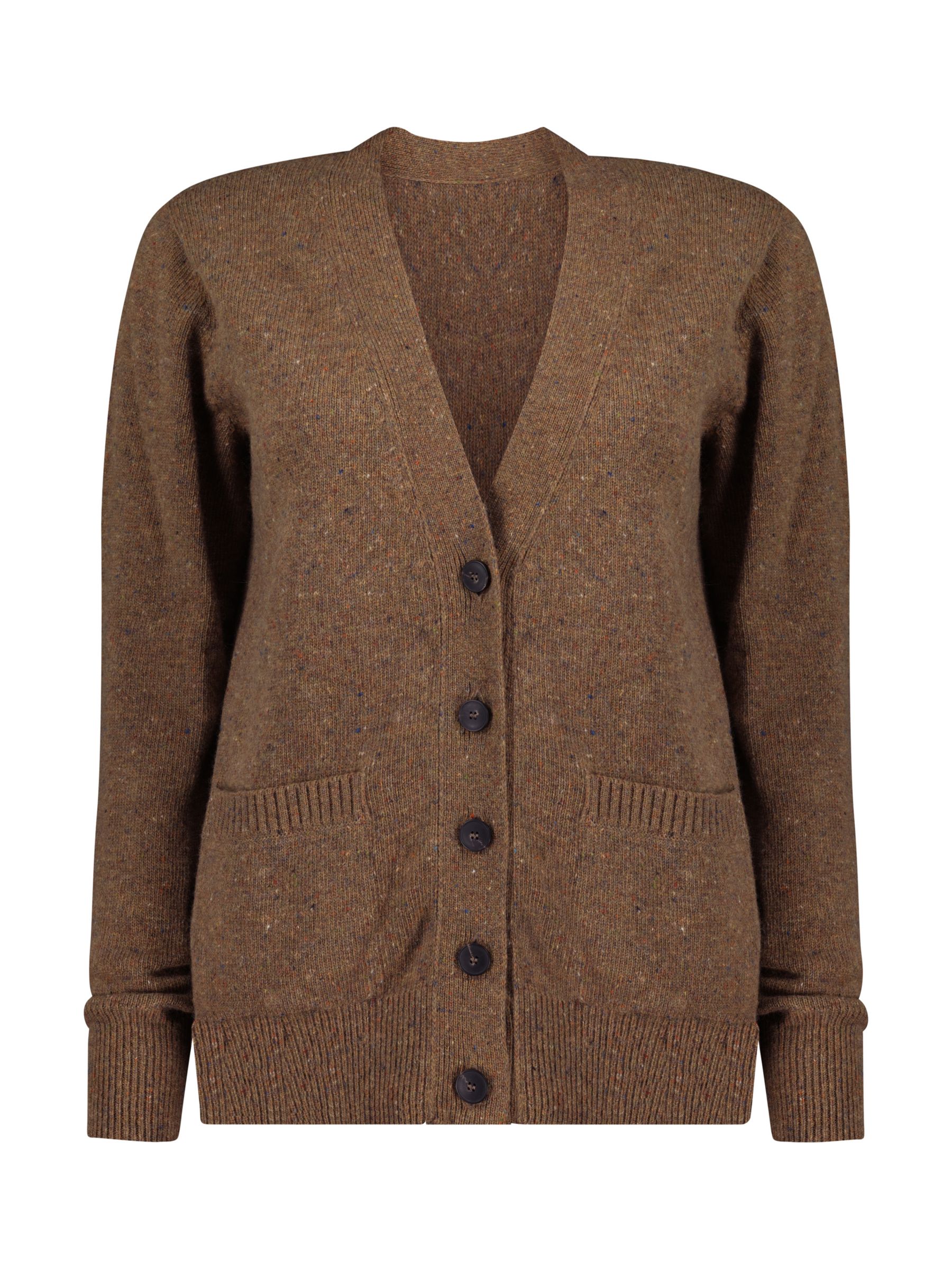 Baukjen Jody Recycled Wool Cardigan, Caramel Fleck at John Lewis & Partners