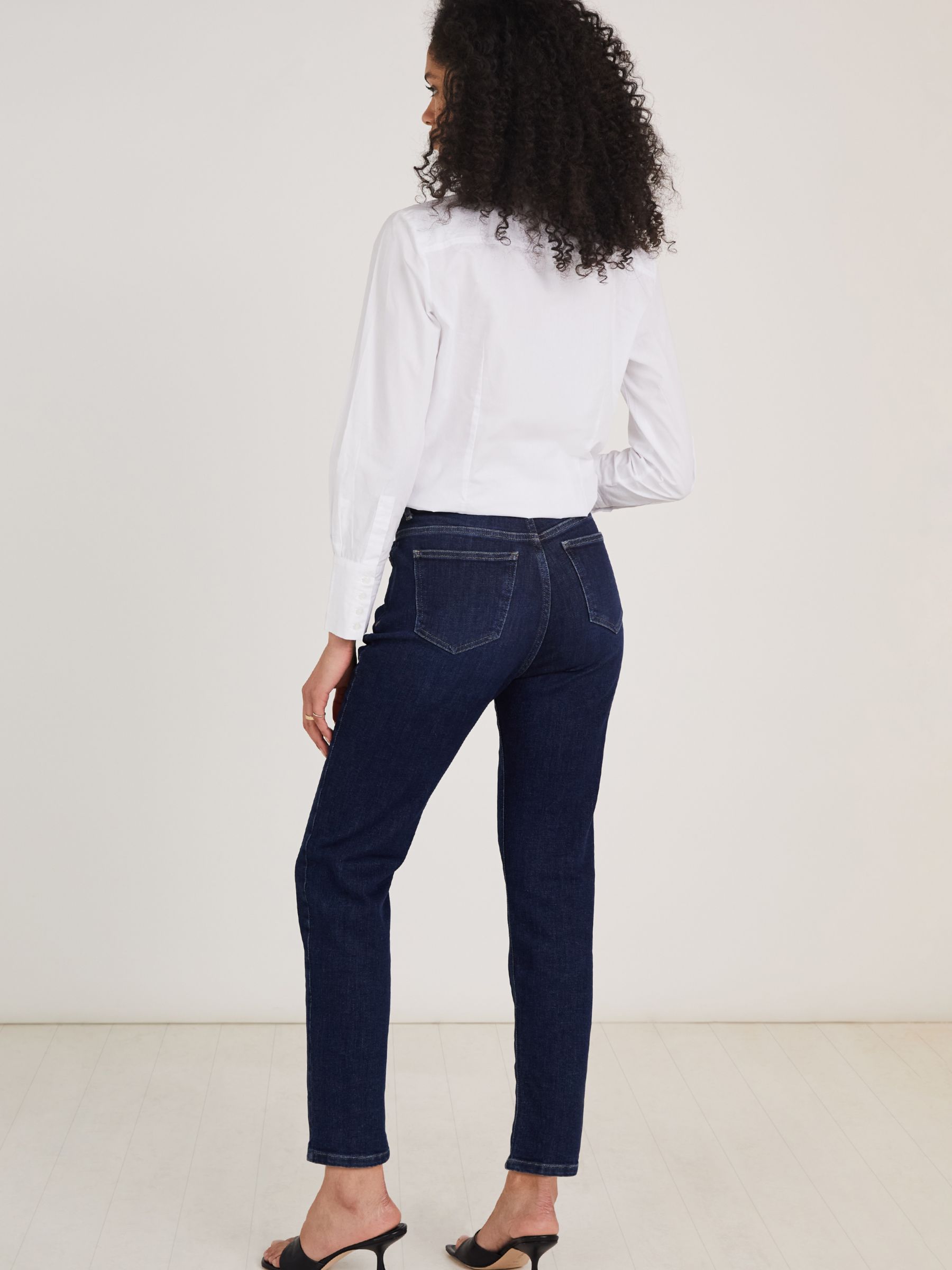 Baukjen Organic Cropped Slim Leg Jeans, Mid Indigo, 6