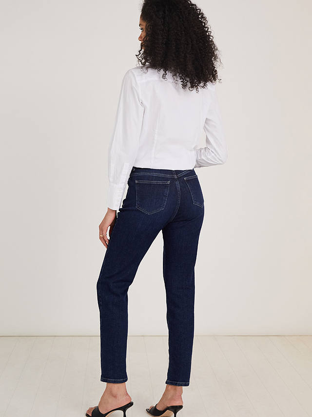 Baukjen Organic Cropped Slim Leg Jeans, Mid Indigo