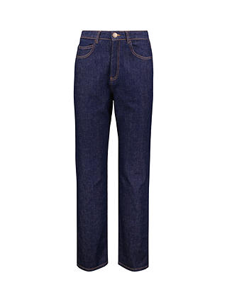 Baukjen Organic Cotton Straight Denim Jeans, Dark Blue