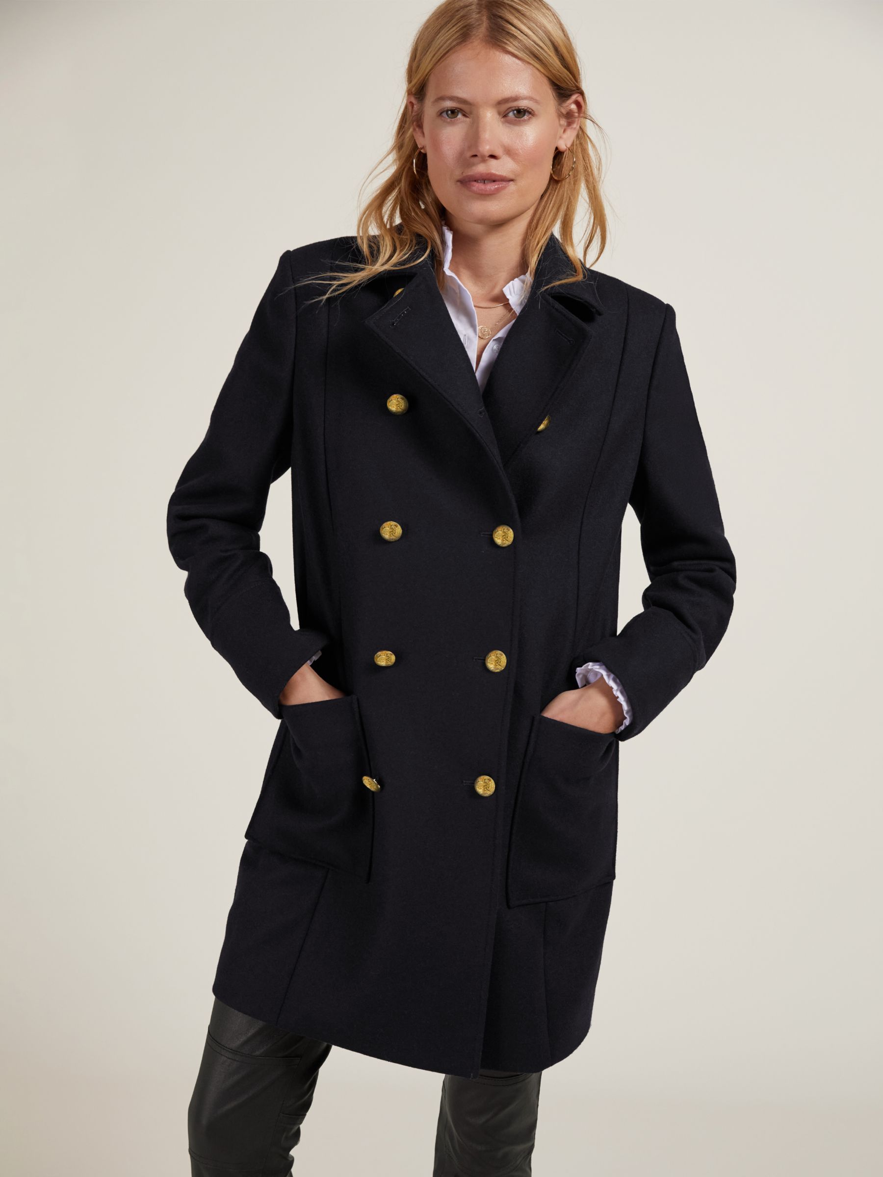 Buy Baukjen Chitra Wool Blend Coat, Classic Navy Online at johnlewis.com