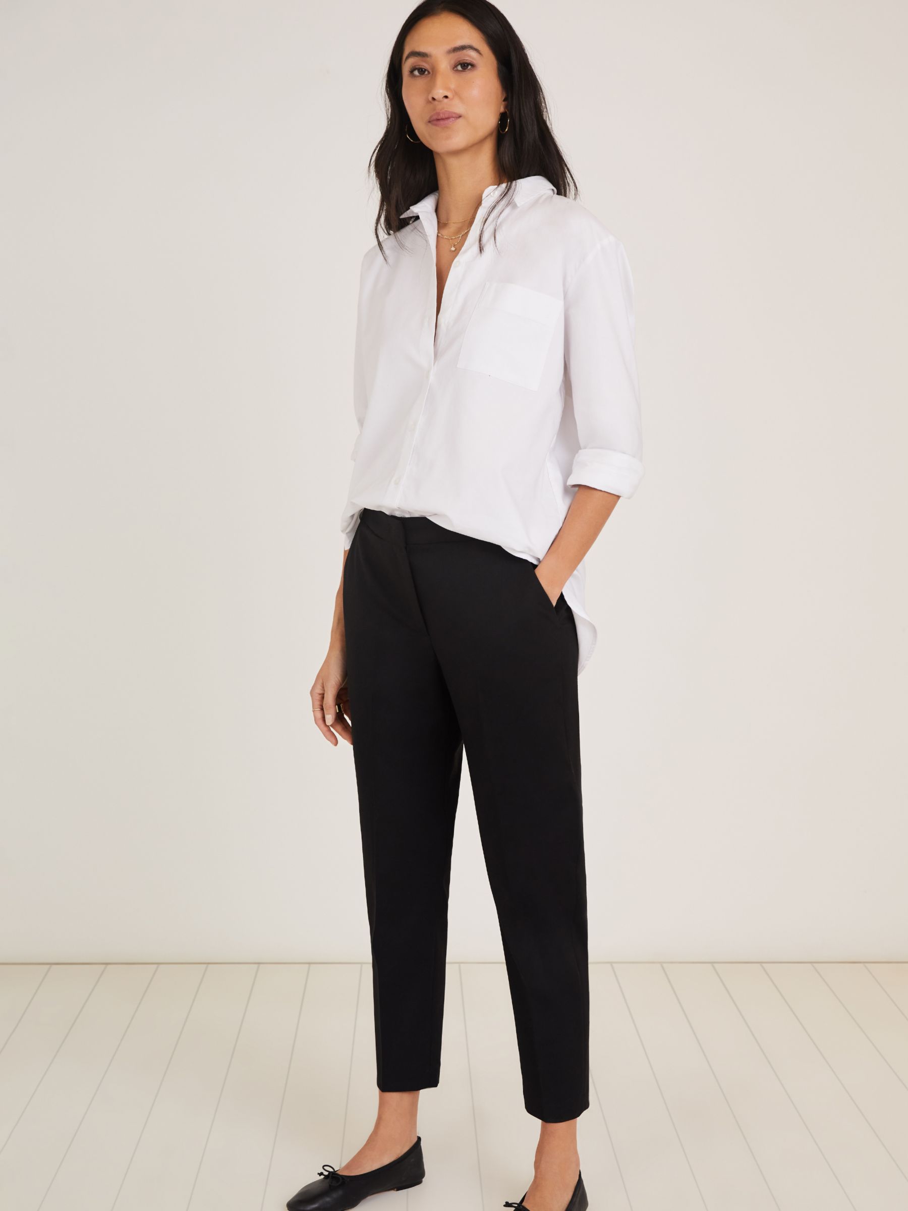 Baukjen Chitrita Wool Blend Trousers, Caviar Black at John Lewis & Partners