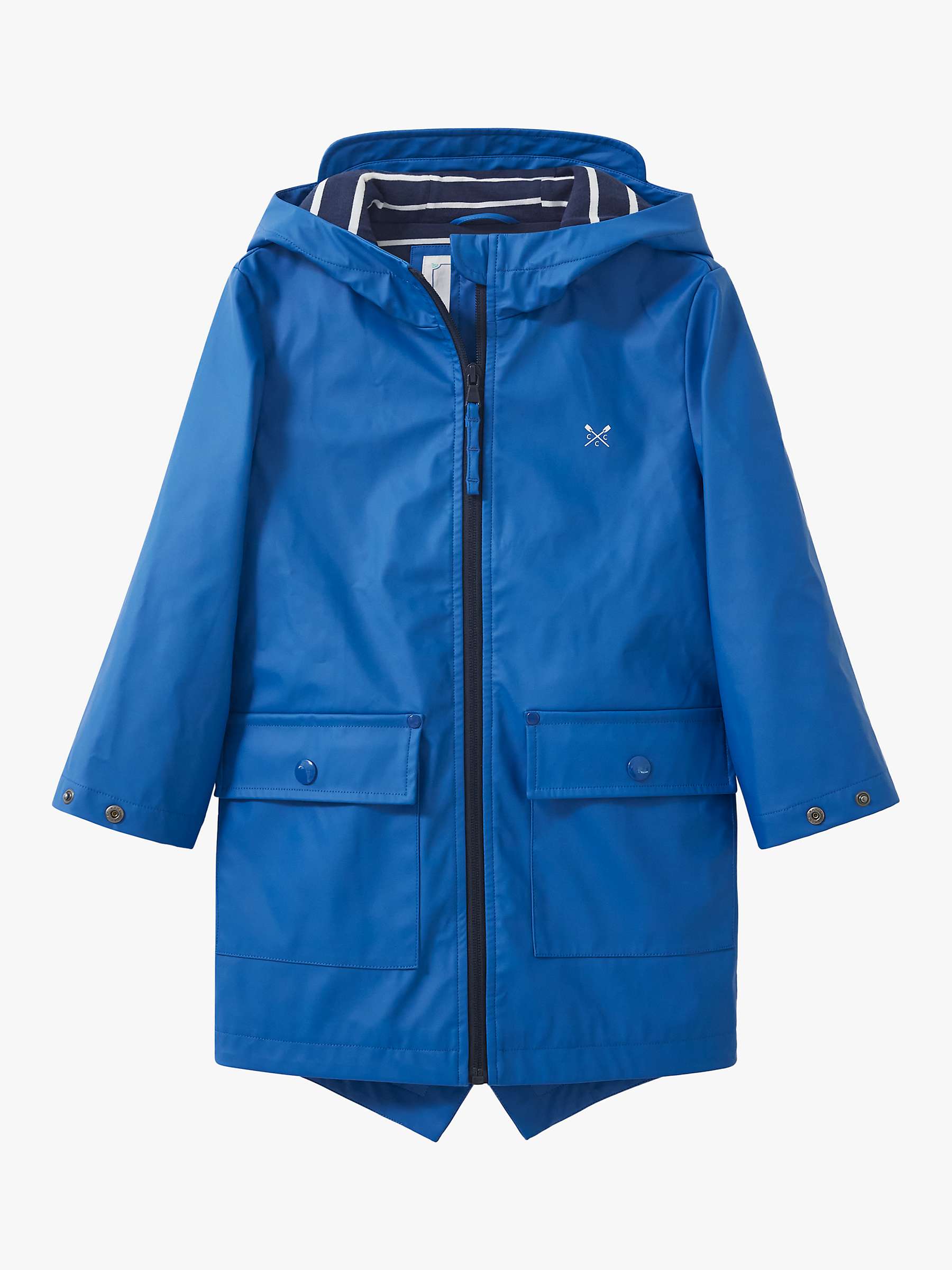 Buy Crew Clothing Kids' Rubberised Waterproof Parka Coat, Bright Blue Online at johnlewis.com