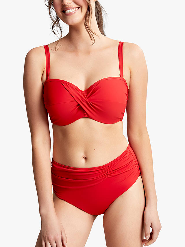 Panache Anya Riva Twist Bandeau Bikini Top, Fiery Red