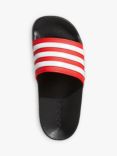 adidas Kids' Adilette Sliders, Black/White/Red