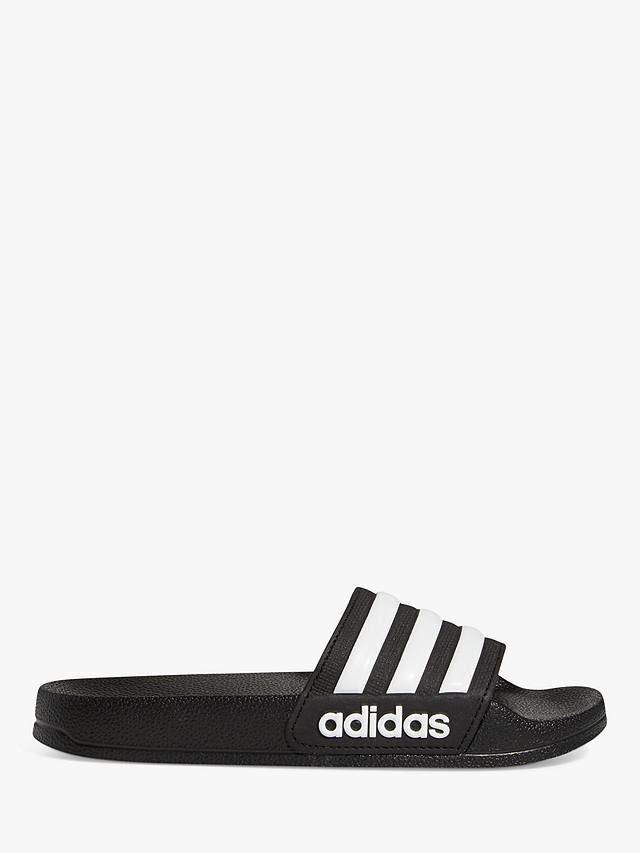 adidas Kids' Adilette Sliders, Black/White
