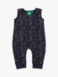 Little Green Radicals Baby Star Print Dungarees, Navy