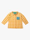 Little Green Radicals Baby Patch Pocket Check Shirt, Gold