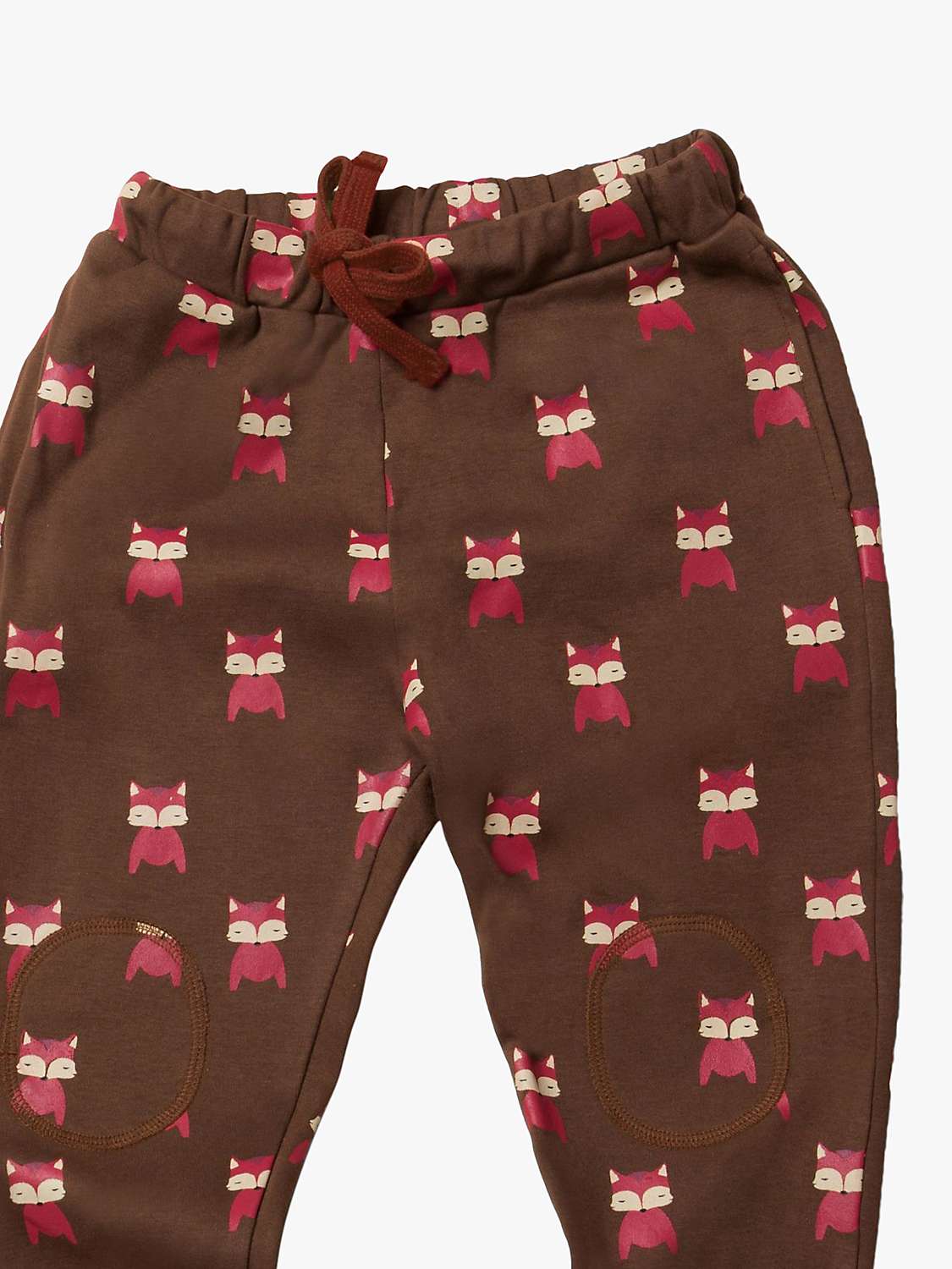 Buy Little Green Radicals Baby Autumn Foxes Cosy Knee Patch Joggers, Brown Online at johnlewis.com