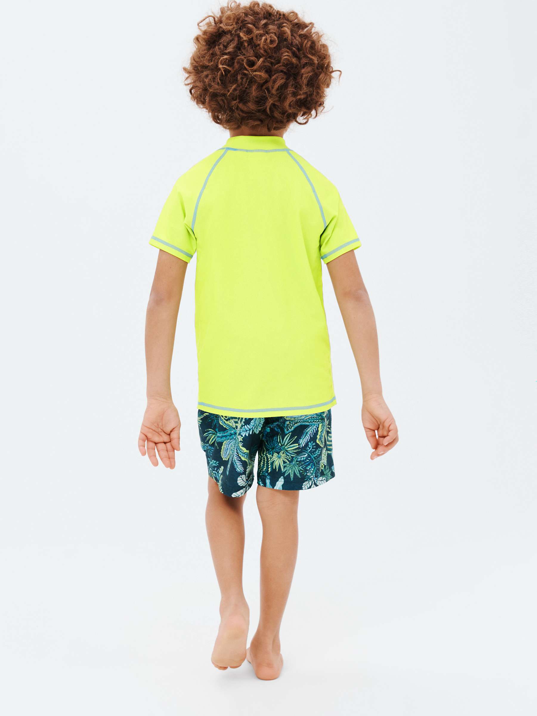 Buy John Lewis Kids' Palm Print Board Shorts, Blue Online at johnlewis.com