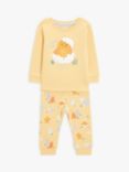 John Lewis Baby Chick Print Pyjamas, Yellow