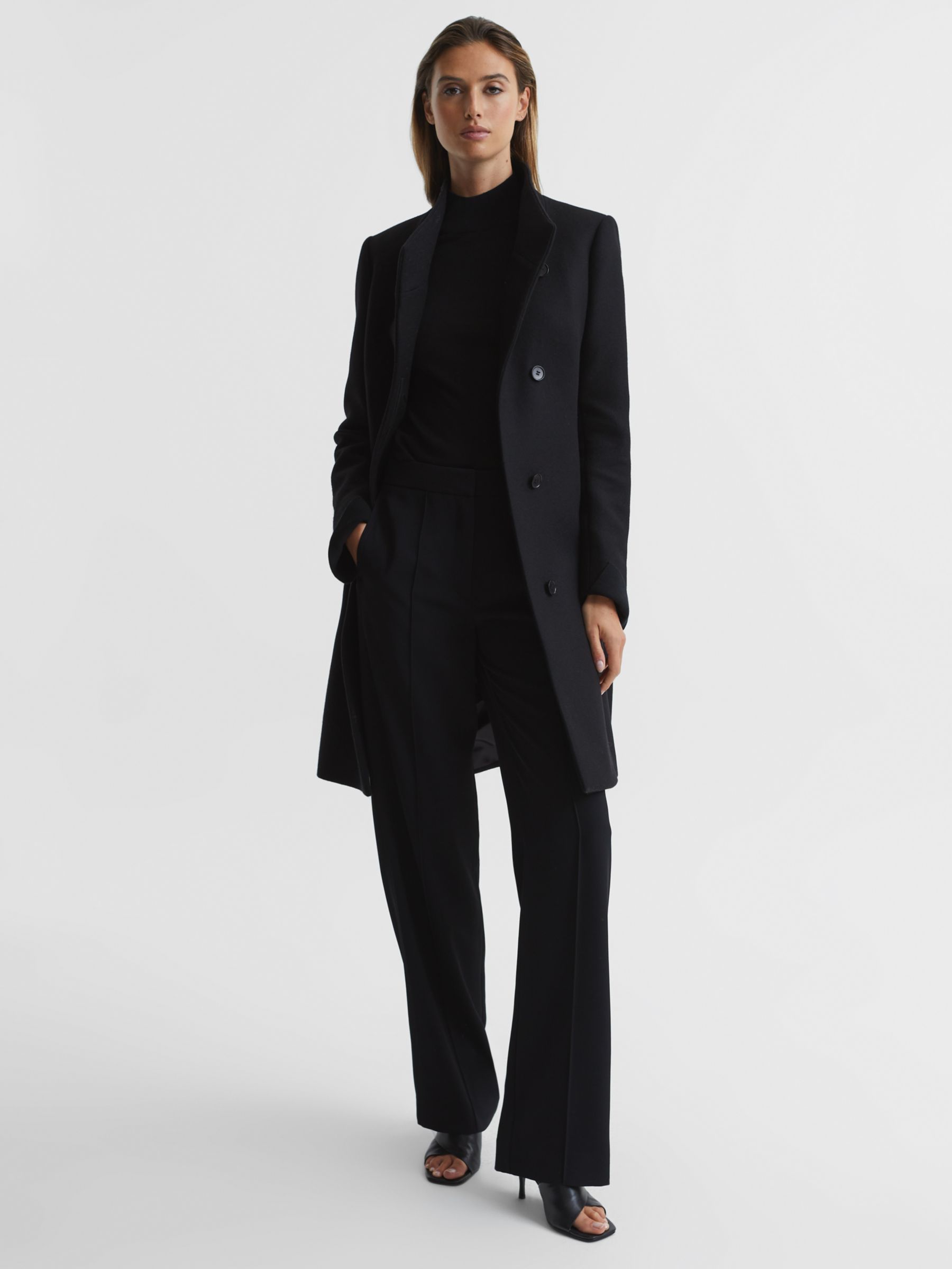 Black wool blend coat · Black · Coats And Jackets