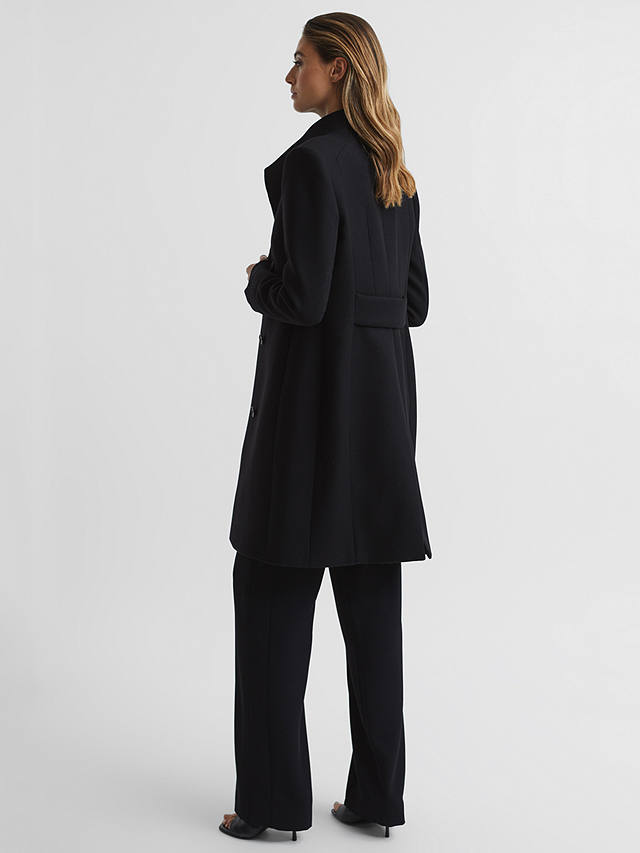 Reiss Mia Wool Blend Tailored Coat, Black