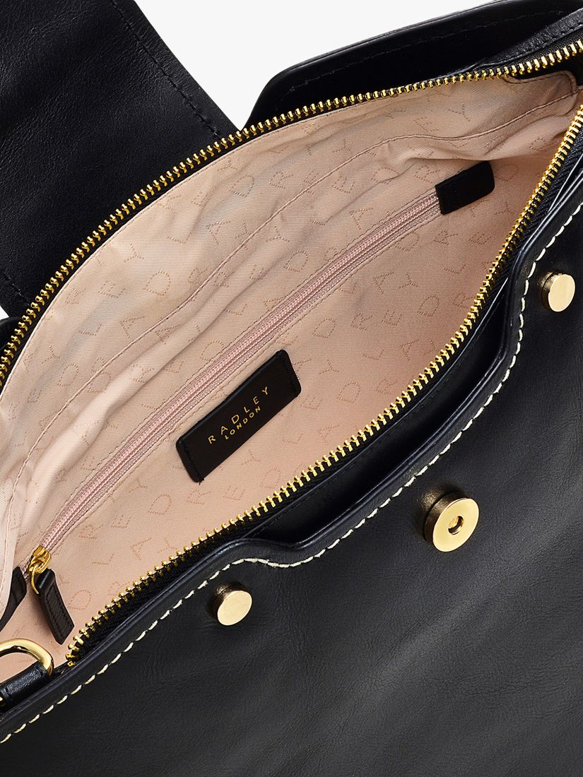 Radley Chelsea Close Leather Shoulder Bag, Black at John Lewis & Partners