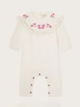 Monsoon Baby Embroidered Floral Bodysuit, Ivory