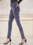 Sosandar Velvet Skinny Jeans, Grey