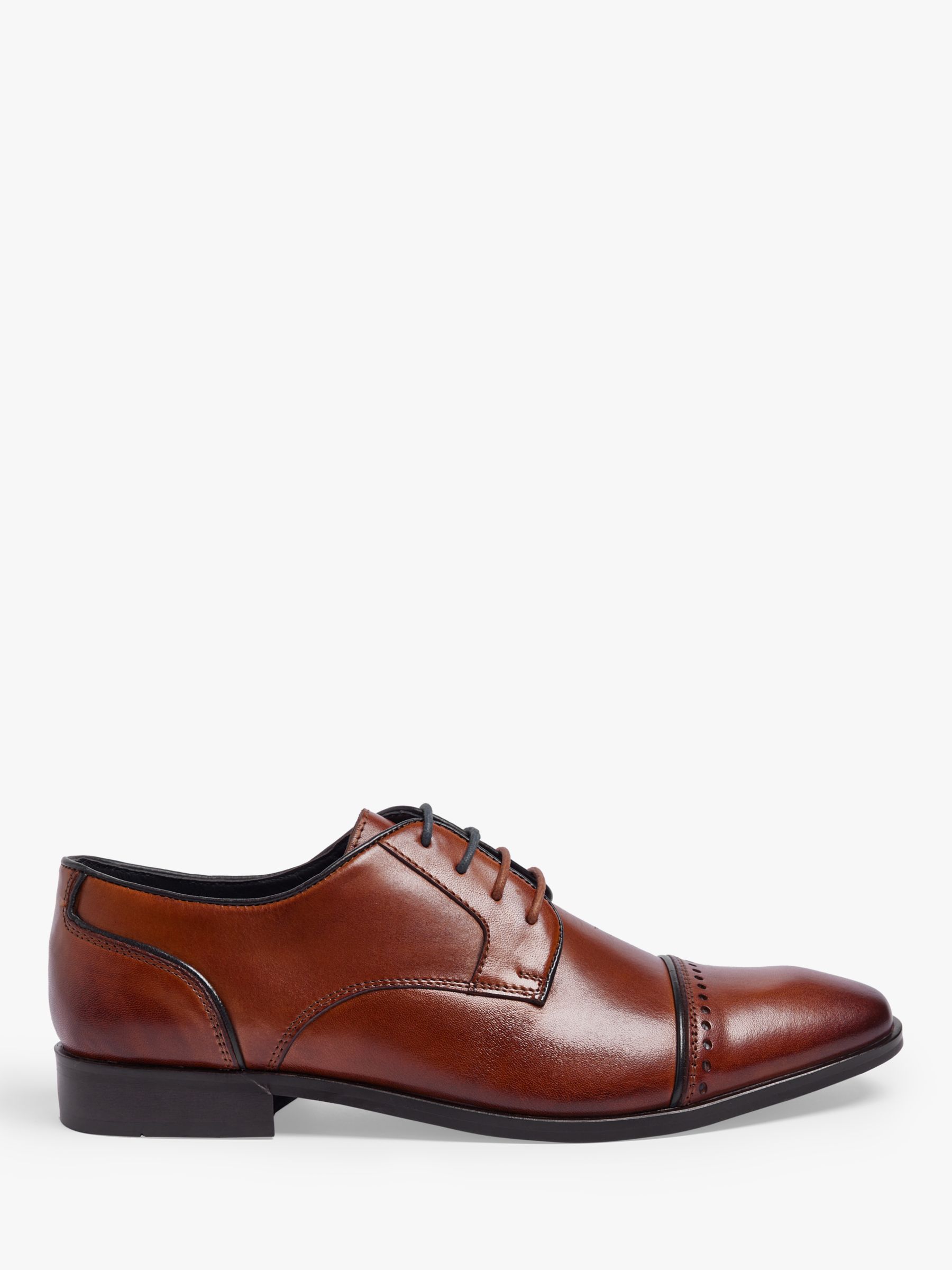 Pod Regus Leather Brogue Detail Shoes, Cognac
