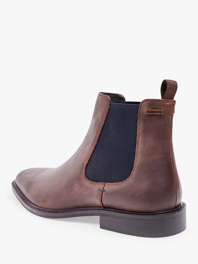 Pod Birch Leather Waxy Chelsea Boots, Brown at John Lewis & Partners