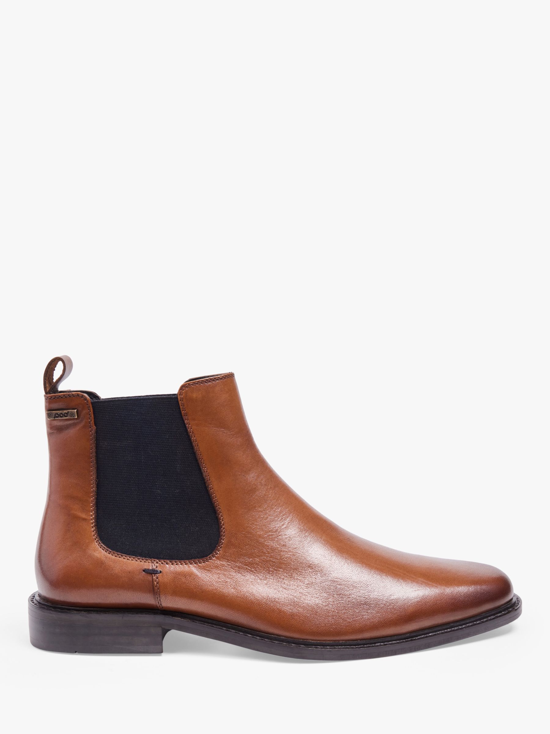 Pod Birch Leather Chelsea Boots, Cognac at John Lewis & Partners