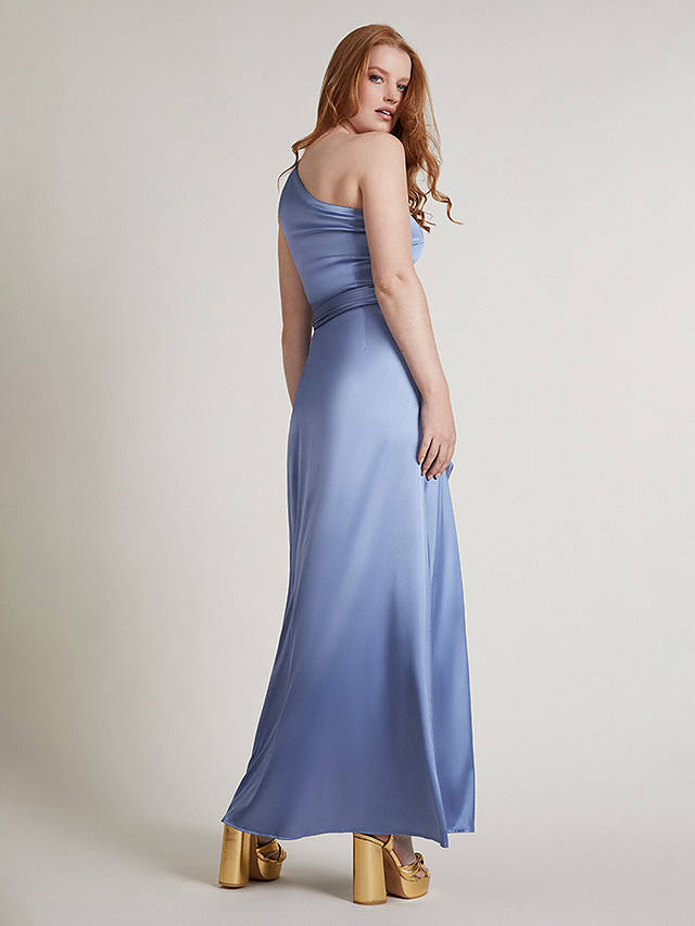 Rewritten Satin One Shoulder Bridesmaid Dress, Sky Blue