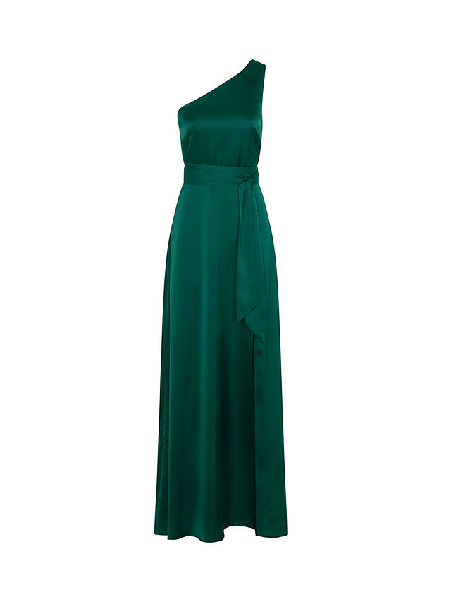 Rewritten Satin One Shoulder Bridesmaid Dress, Forest Green