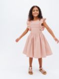 John Lewis Heirloom Collection Kids' Plain Frill Sleeve Fit & Flare Dress, Pink