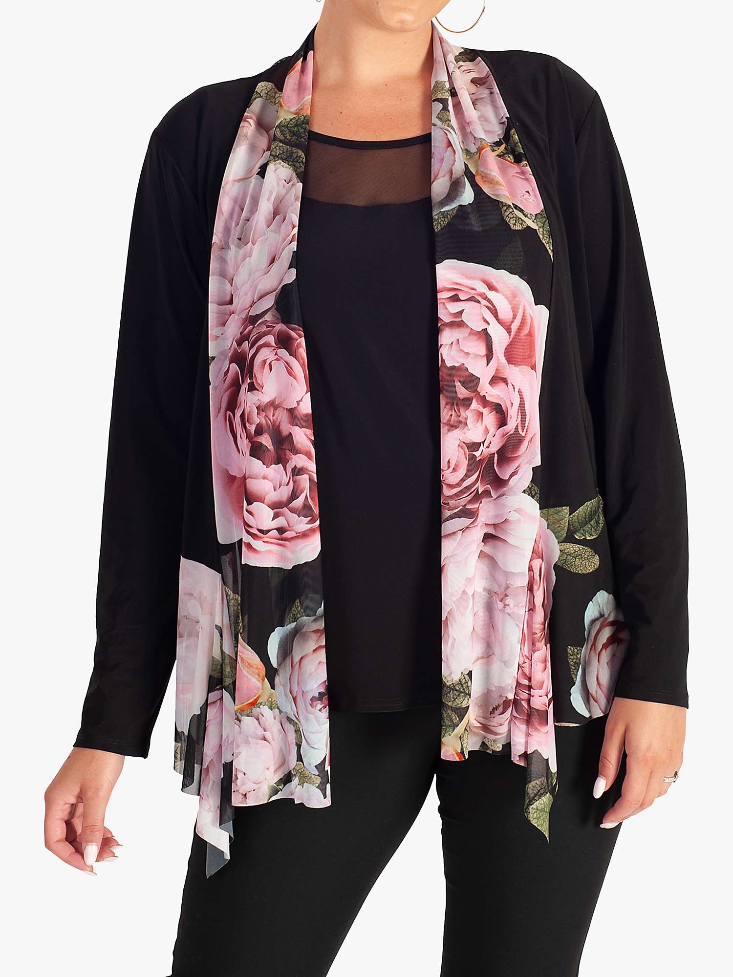 Buy chesca Autumn Rose Jersey Shrug Jacket, Black Online at johnlewis.com